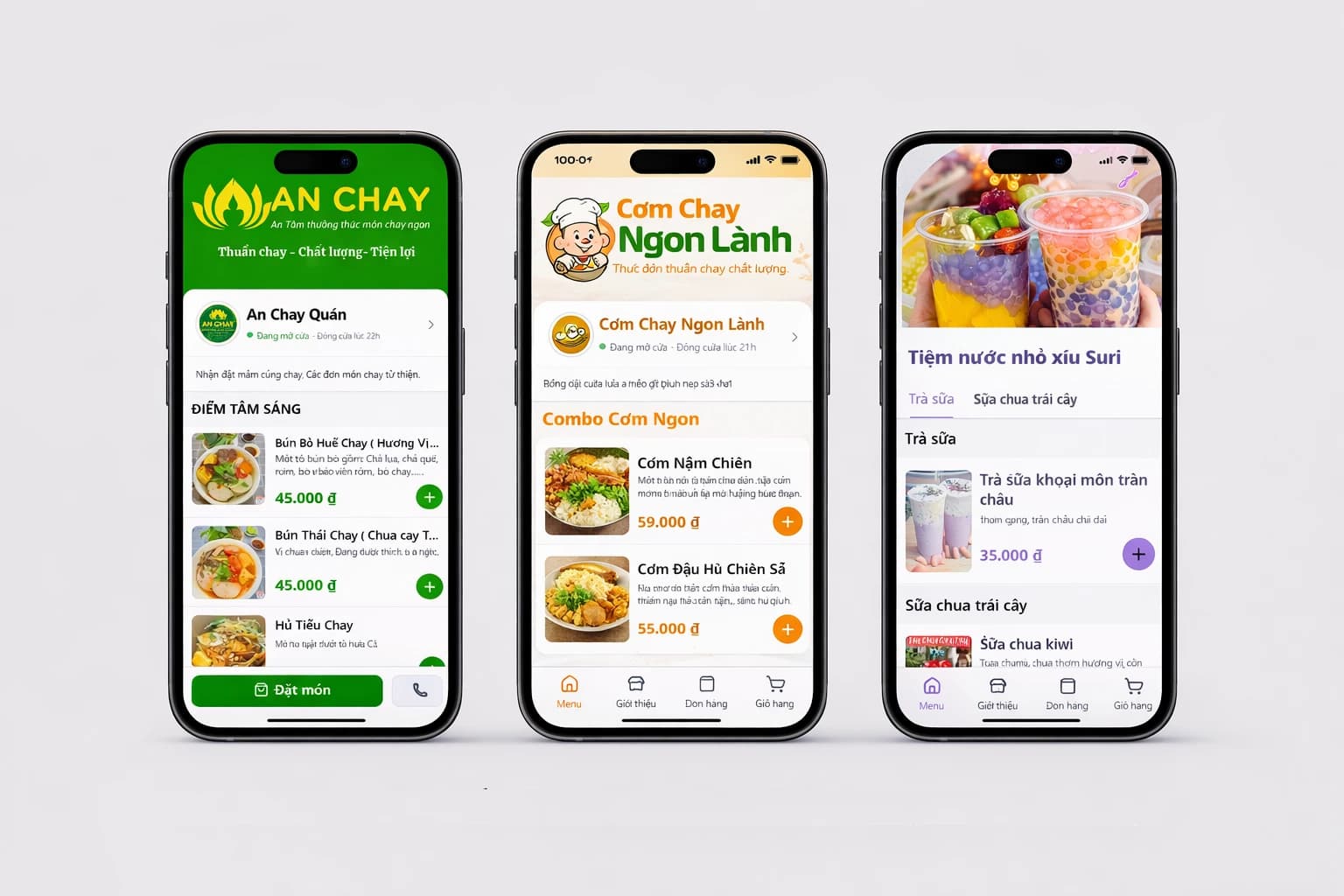 Mỗi cửa hàng có giao diện menu online riêng